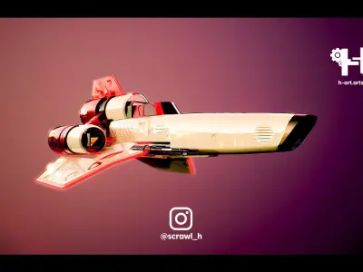 scifi spaceship viper mk2 Free low-poly 3D model