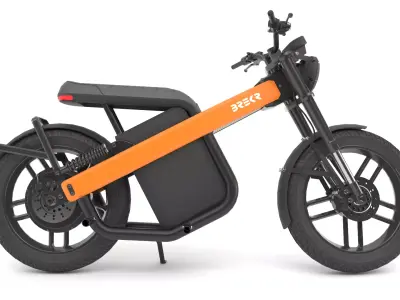 Brekr orange electric motorcycle 3D model