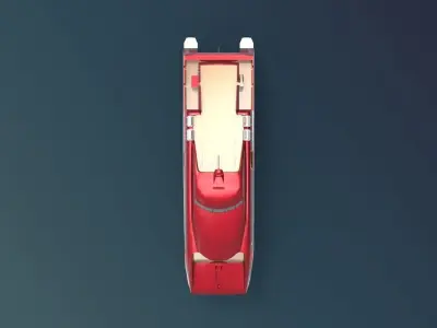 Ferry Roro Ship Catamaran Hull Low-poly 3D model