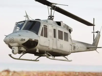 Bell UH-1N Iroquois CH-135 Twin Huey Marines 3D model