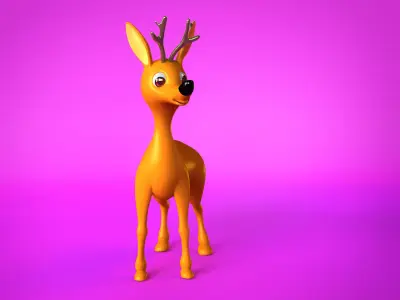 Deer character Low-poly 3D model