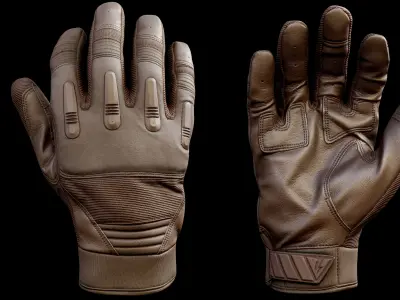 Tactical Gloves 039 Low-poly 3D model