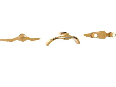 Spacesphips tan plastic parts for star wars x-wing Low-poly 3D model