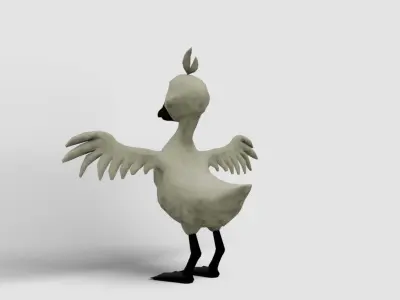 Cartoon goose Free low-poly 3D model