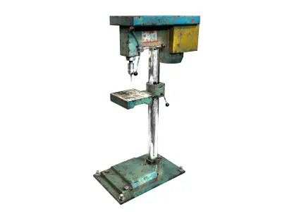 Old drill press industrial machine tool da1 Low-poly 3D model
