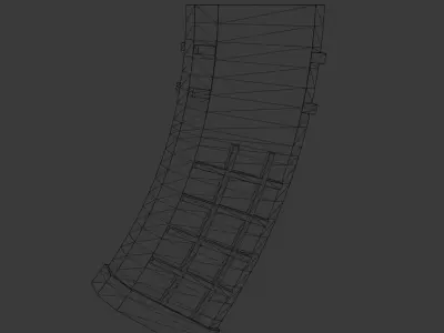 Assault Rifle Magazine Red Low-poly 3D model