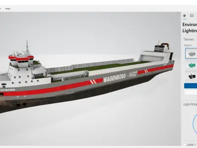 Ro-Ro Cargo vessel Low-poly 3D model