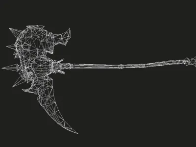 Futuristic Scythe Low-poly 3D model get