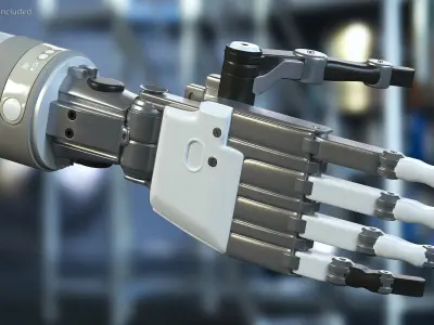 Rigged Mechanical Hands Collection 2 3D model