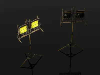 Tower Lights Low Poly FREE Free low-poly 3D model