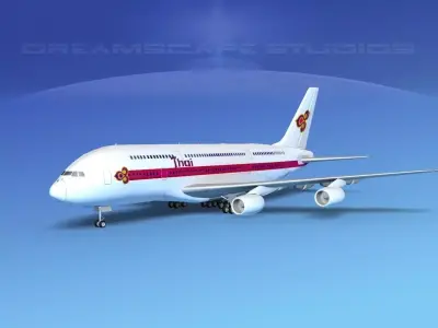 Airbus A380-800 Thai Airways 3D model