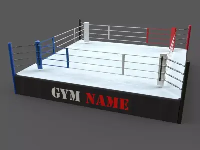 PBR Modular Professional Boxing Rings 20ftx20ft Low-poly 3D model