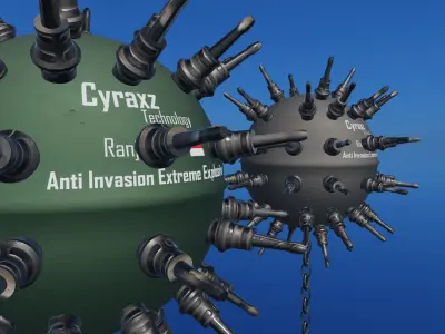 Sea Mines Cyraxz Technology Anti Invasion Extreme Explosive Low-poly 3D model