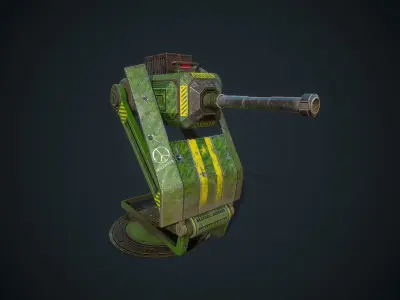 Foldable turret Low-poly 3D model purchase