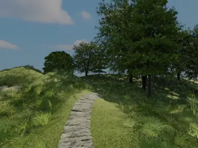 Mystical Rock Formation Landscape 3D model