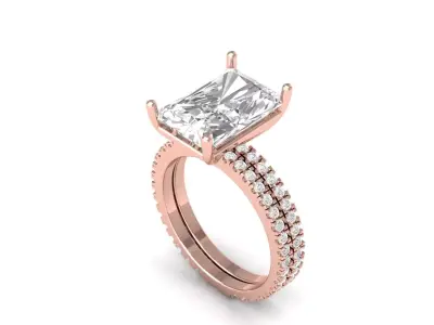 Emerald Ring Wedding Ring  3D print model