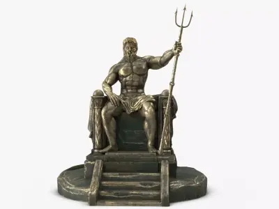 Poseidon PBR Low-poly 3D model