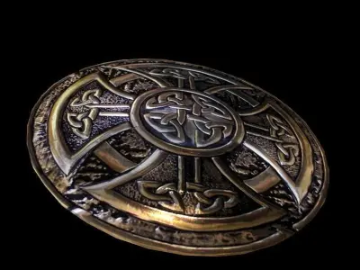 Celtic shield Low-poly 3D model