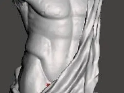 Antique male torso STONE 3D print model