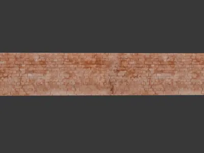 Aged Red Brick Wall 3D Scan Low-poly 3D model