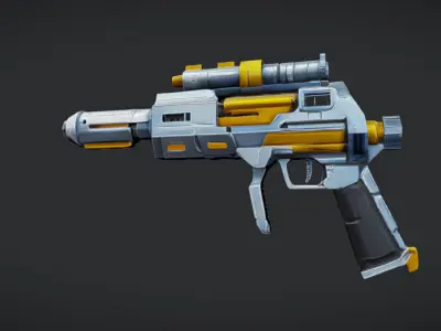 futuristic sci-fi gun 3 3D model