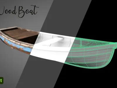 Wood Boat - 3D Model 3D model