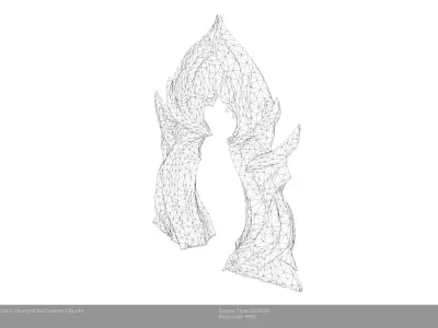 Low Poly Stylized Mystical Archway of the Sunken City Low-poly 3D model