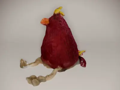Cute Knitted Bird Photoscan Low-poly 3D model