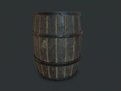 Medieval barrel Free low-poly 3D model