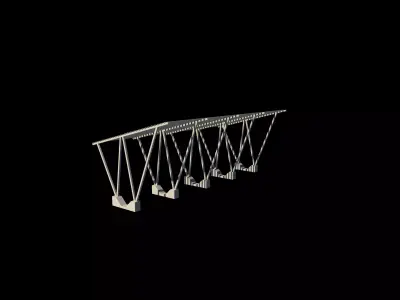 Carport Car Metall 06 3D model