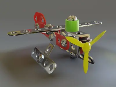 Toy plane 3D model 7
