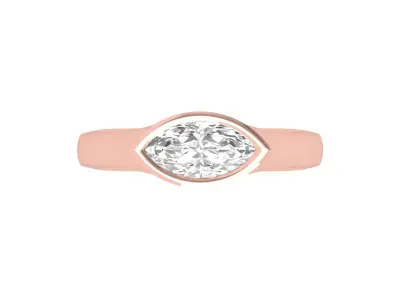 Marquise Ring 3D print model 2
