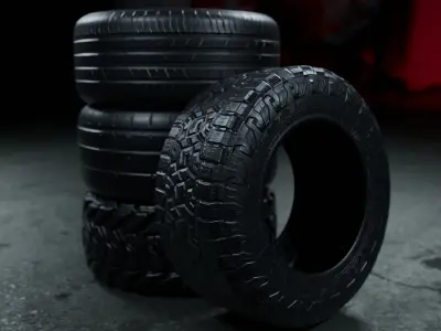 Tire Model Pack V4 Low-poly 3D model