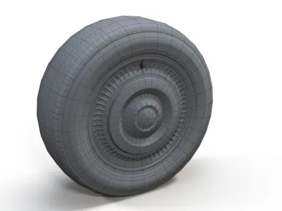 Classic sedan wheel PBR Low-poly 3D model