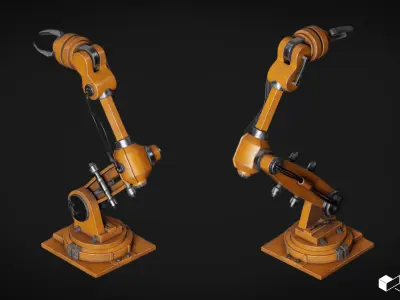 Robotic Machine Arm Low-poly 3D model