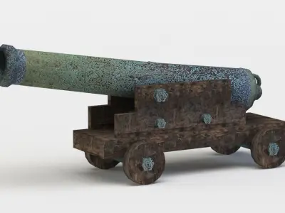 Cannon Low-poly 3D model 12