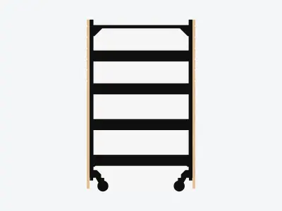 Shelving - Library - Integral - Metal - Mobile Low-poly 3D model