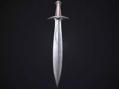 Sting Sword from The Lord of the Rings Movie Low-poly 3D model