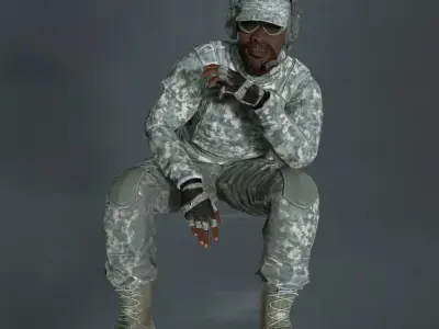 Rigged Soldier 3D model