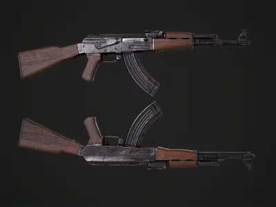 Assault Rifle AK-47 Low-poly 3D model purchase