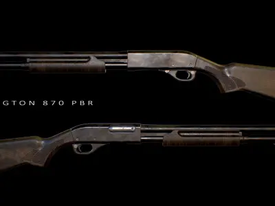 Remington 870 Low-poly 3D model get