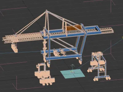 Port equipment crane gantry crane 3D model