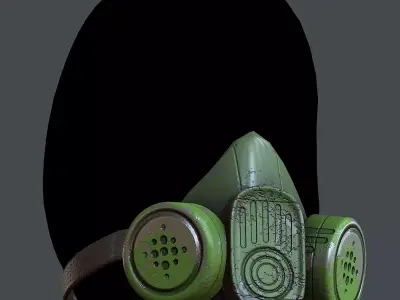 Gas mask helmet 3d model scifi Low-poly Low-poly 3D model Low-poly 3D model get