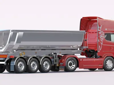Euro Truck with Aluminium Dumper 3D model
