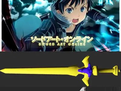 Sword Art Online - Holy Sword Excalibur Low-poly 3D model