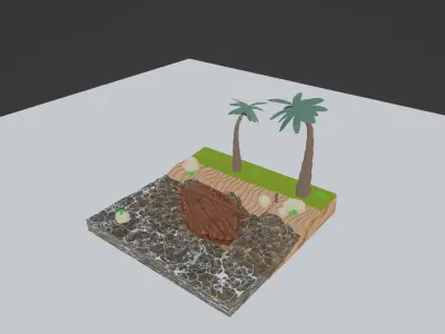 Boat on the beach 3D model