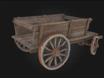 Wooden Pioneer Wagon  Trailblazer of the Frontier 3D model