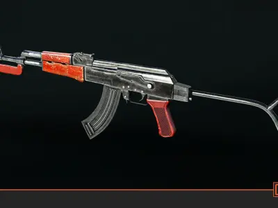 AK-47 Low-poly 3D model purchase