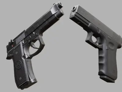 Beretta and Glock 3D Model Pack