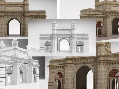 Gateway of india 3D model purchase